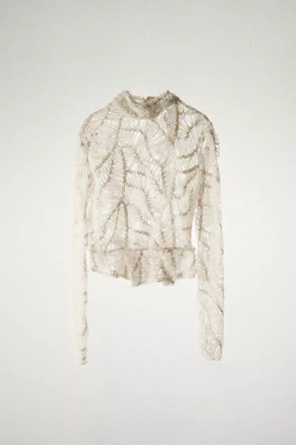 ZARA ZW Collection Top - ECRU