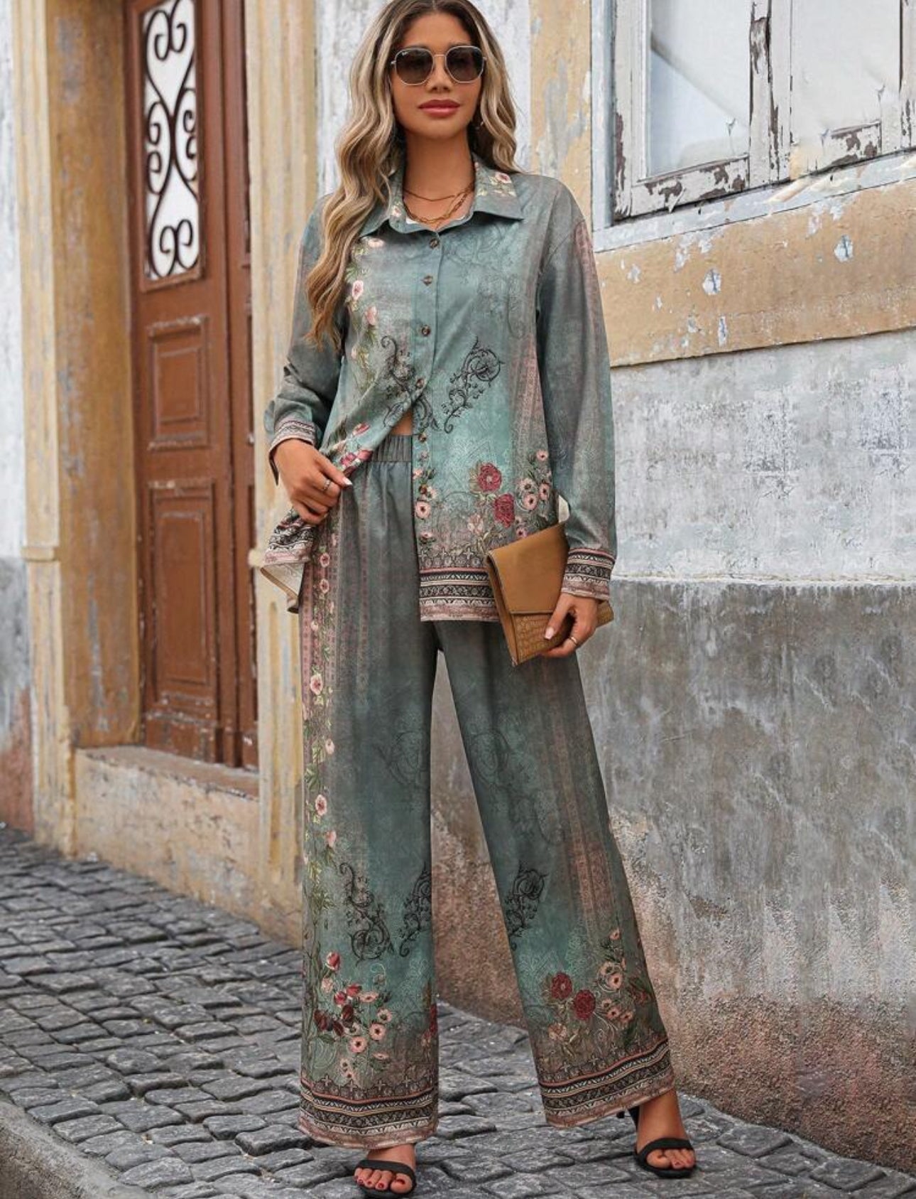 SHEIN Printed Cord-set