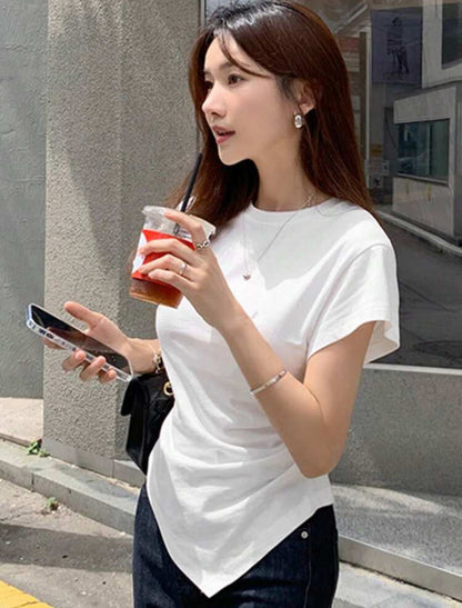Shein Asymmetrical Hem Waist T shirt