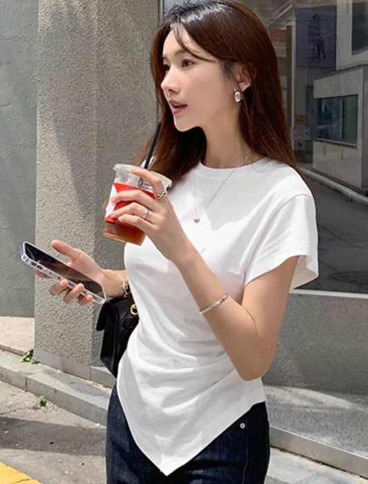 Shein Asymmetrical Hem Waist T shirt