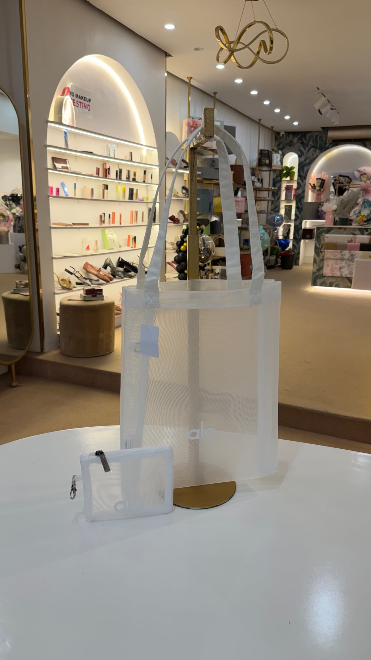 Alo Mini Sheer Tote with pouch