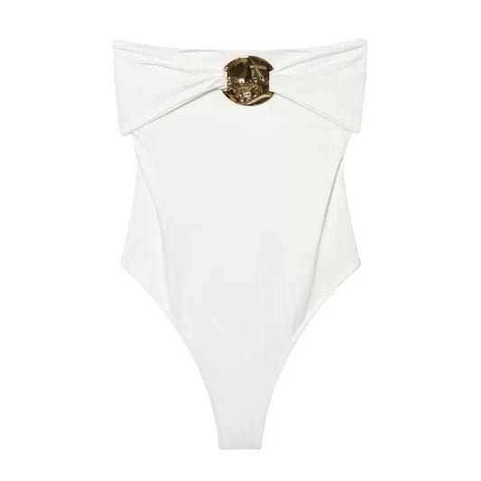 Zara Metallic piece Bandeu -WHITE