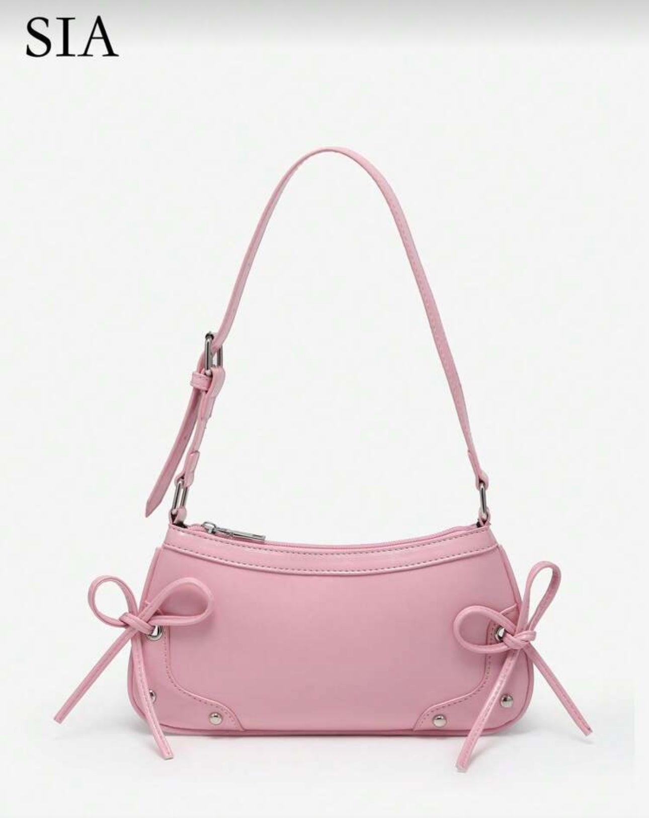 SHEIN Criss Cross Pink Bow Underarm Shoulder Bag