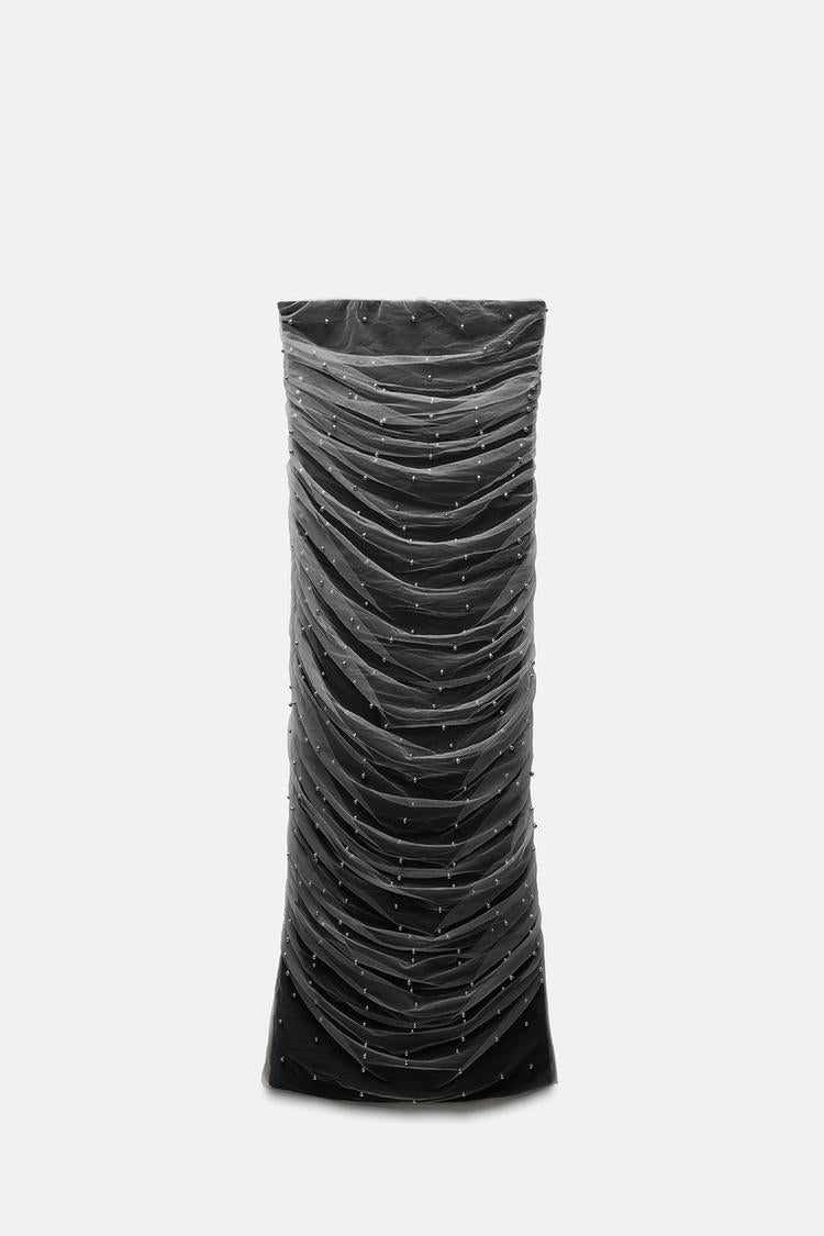 ZARA Knit Midi Dress With Beads