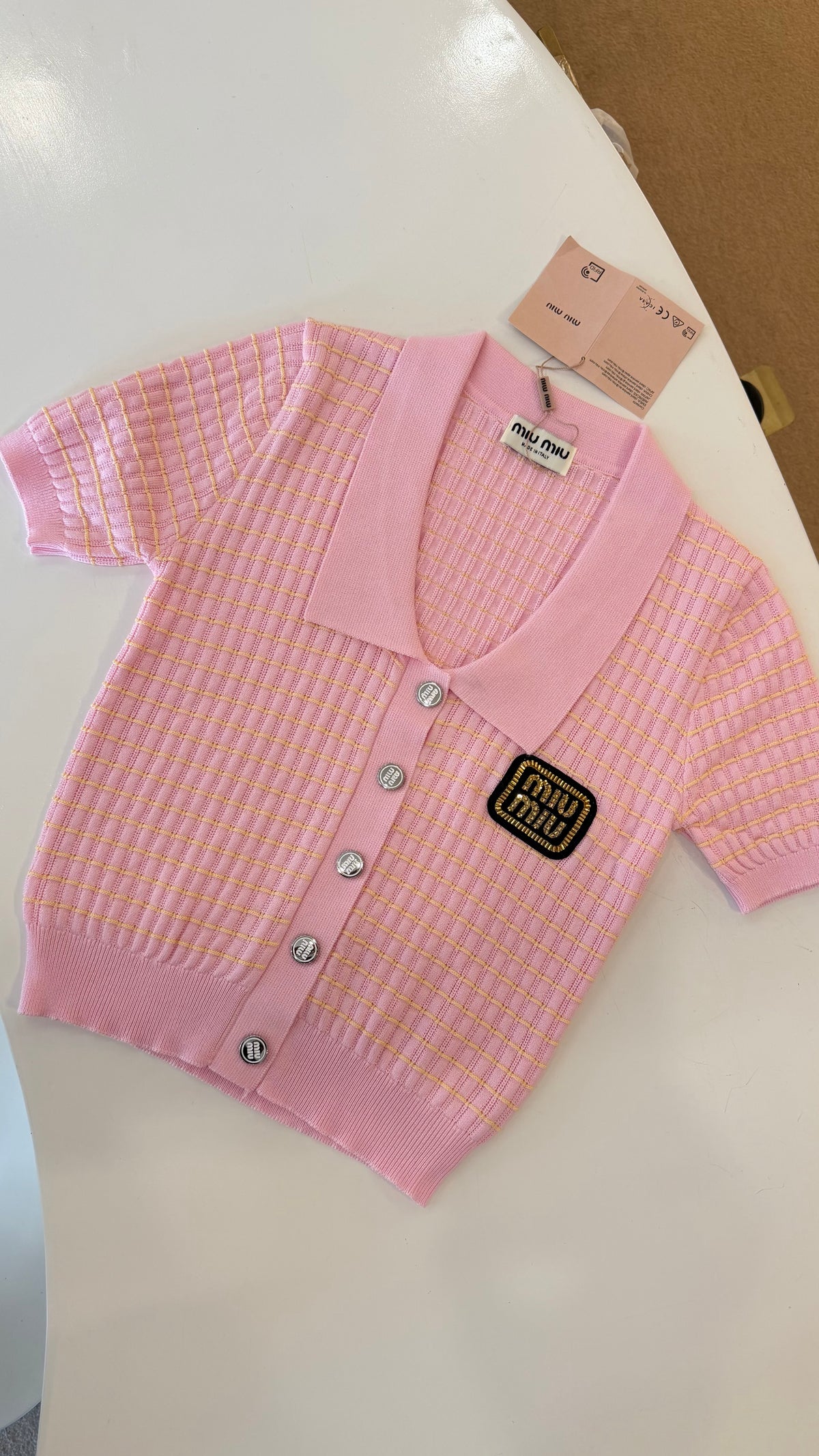 MIU MIU Long Collar Knit Polo