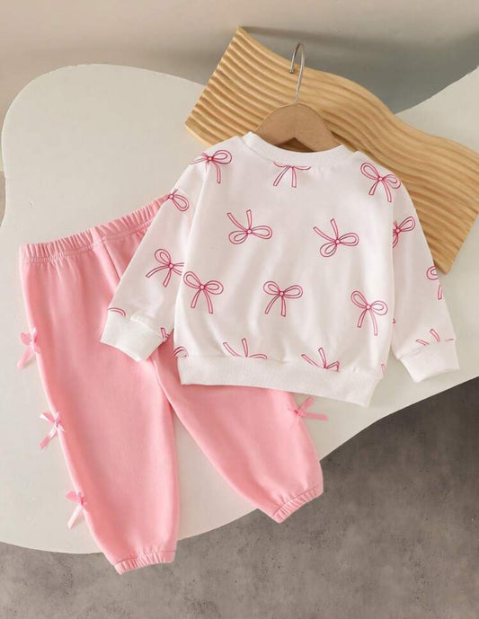 SHEIN Baby Girls Autumn Butterfly Hoodie Sweatshirts Set