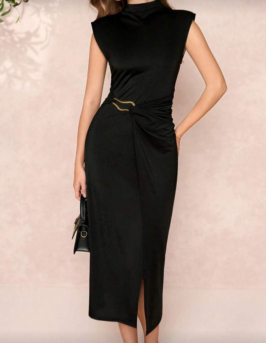 Shein High Collar Metal Decor BodyCorn Dress