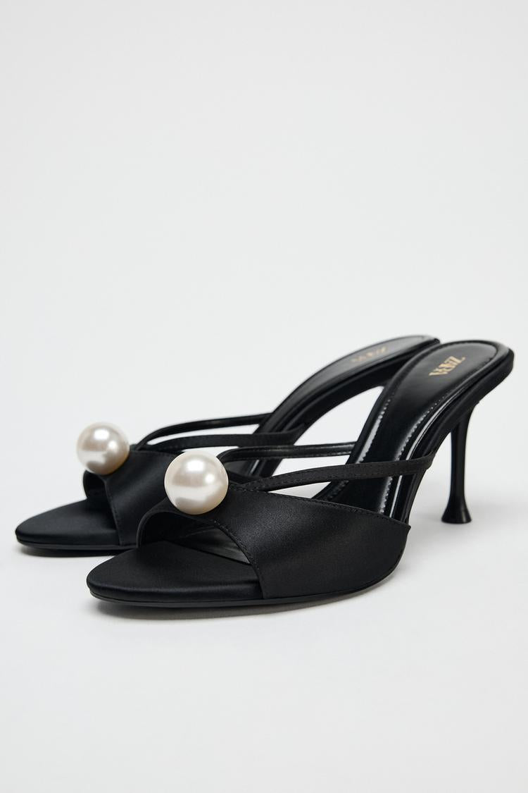 ZARA Pearl Heeled Sandals
