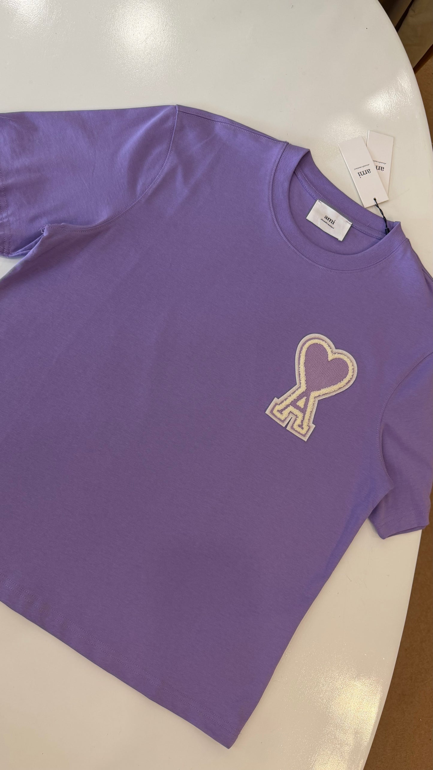 Ami Paris Loose Fit T Shirt-Light Purple