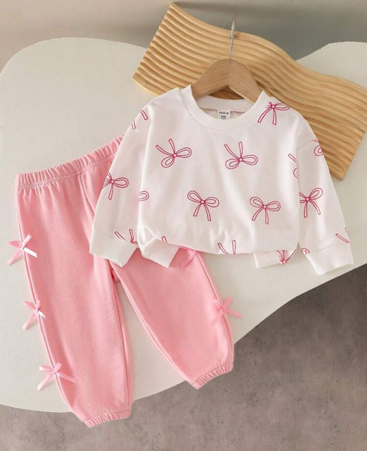 SHEIN Baby Girls Autumn Butterfly Hoodie Sweatshirts Set