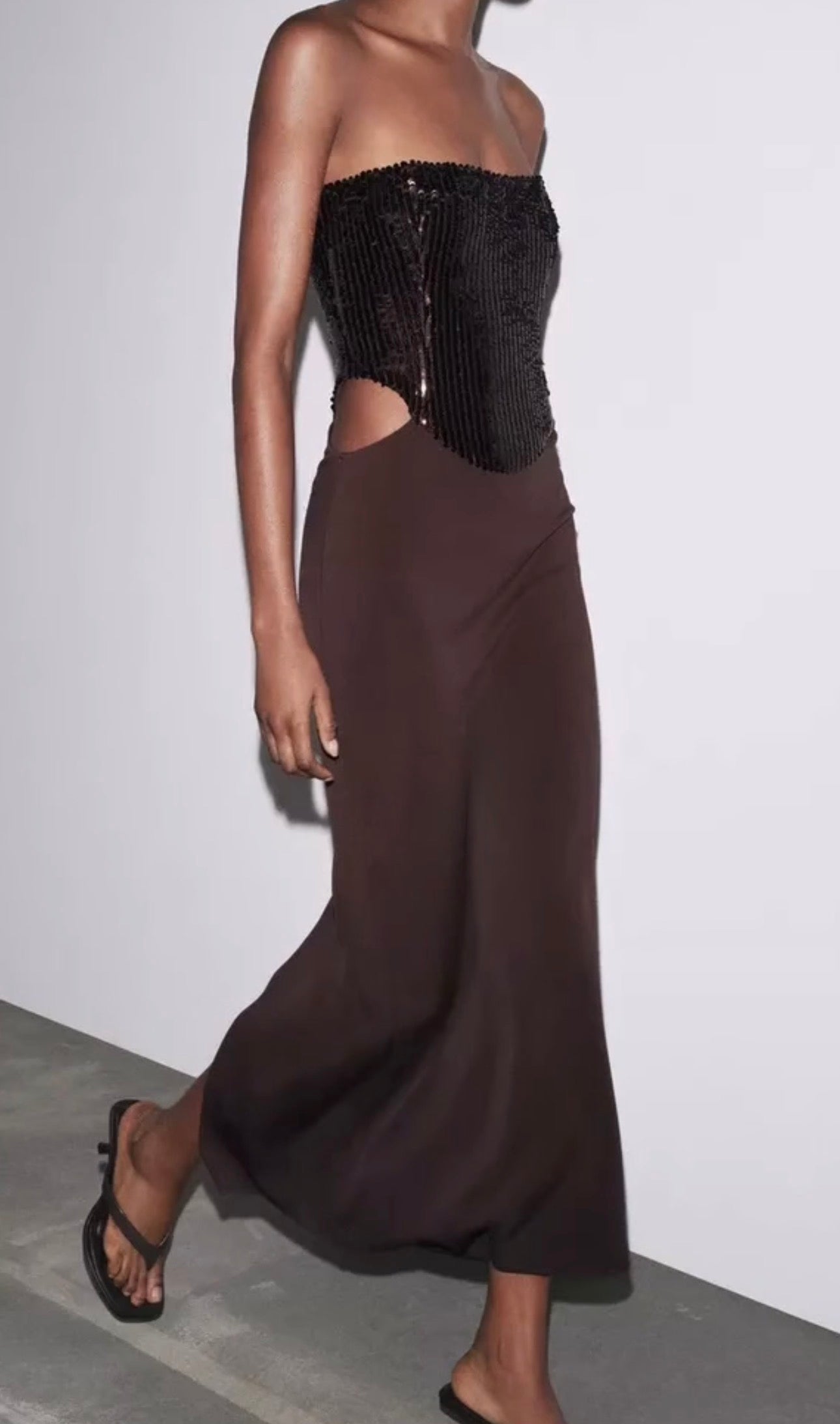 Zara Brown Sequin Dress