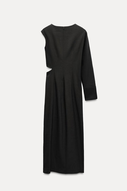 ZARA ZW Collection Dress With Cut Out Detail - Black