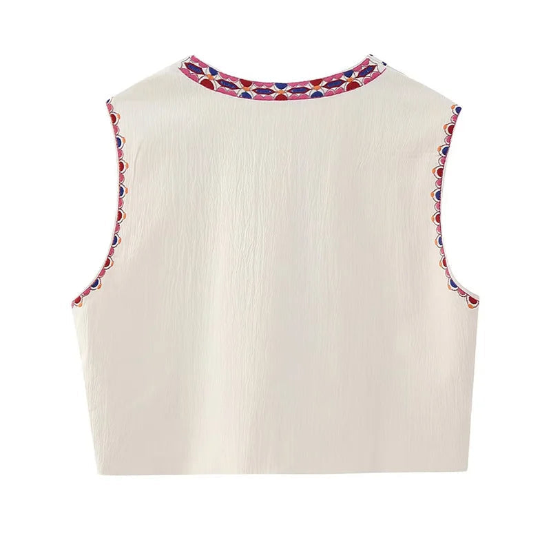 Zara Embrioded Floral Vest
