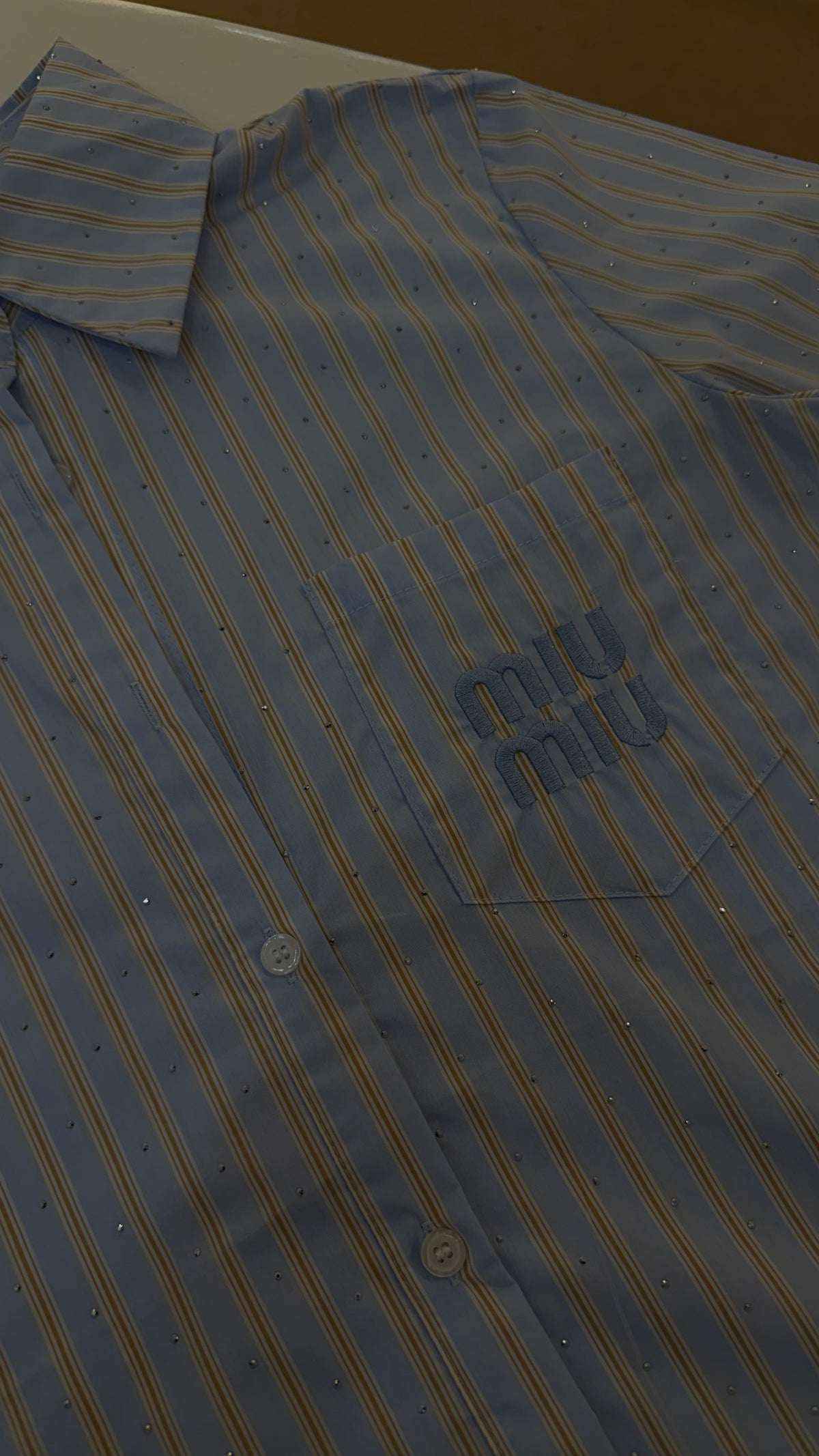 Miu Miu Sparkled Striped Shirt