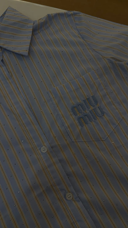 Miu Miu Sparkled Striped Shirt