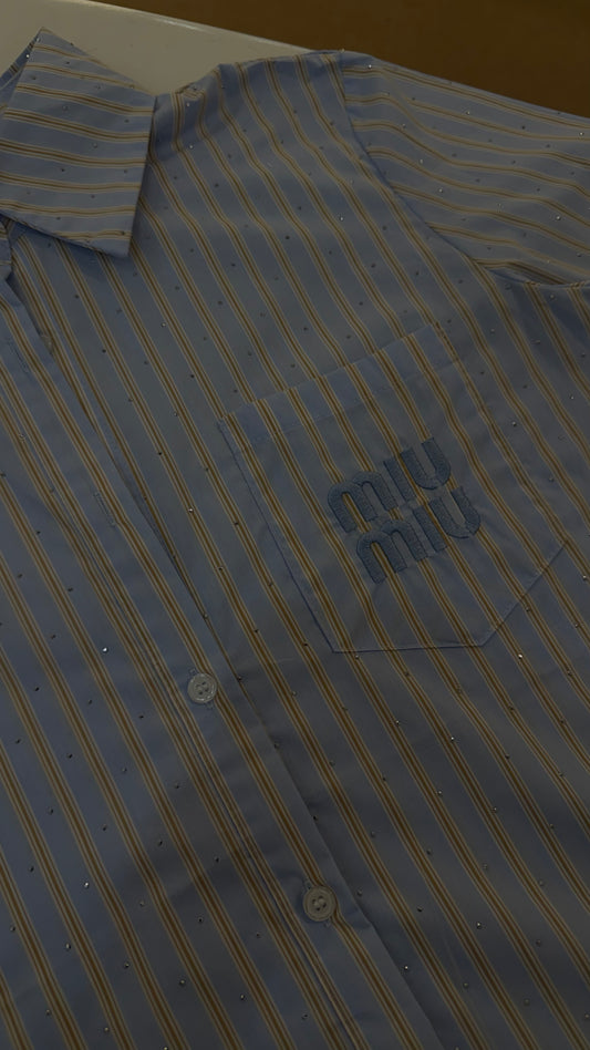 Miu Miu Sparkled Striped Shirt