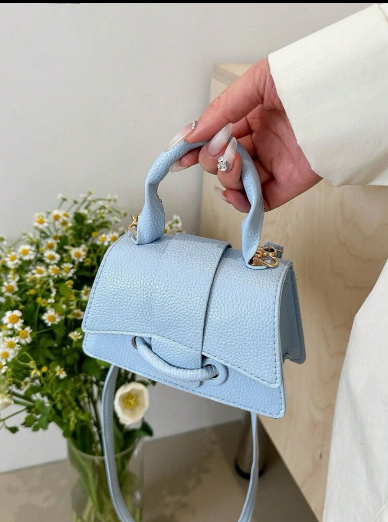 SHEIN This Year Popular Super Texture Lipstick Bag baby blue