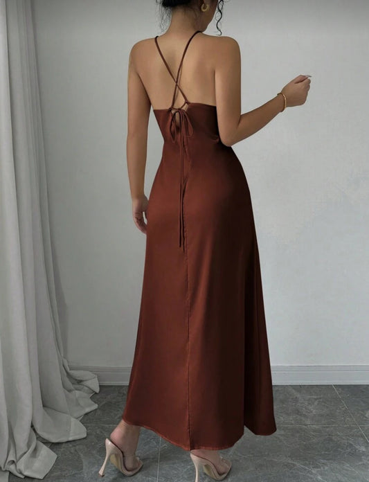 Shein Halter Neck 3D floral Dress