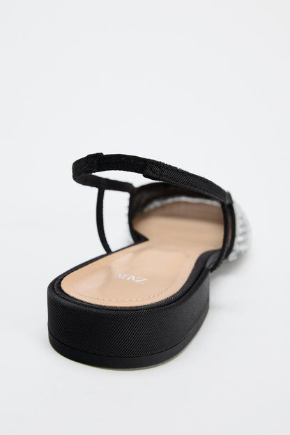 ZARA Sequined Open Back Shoes