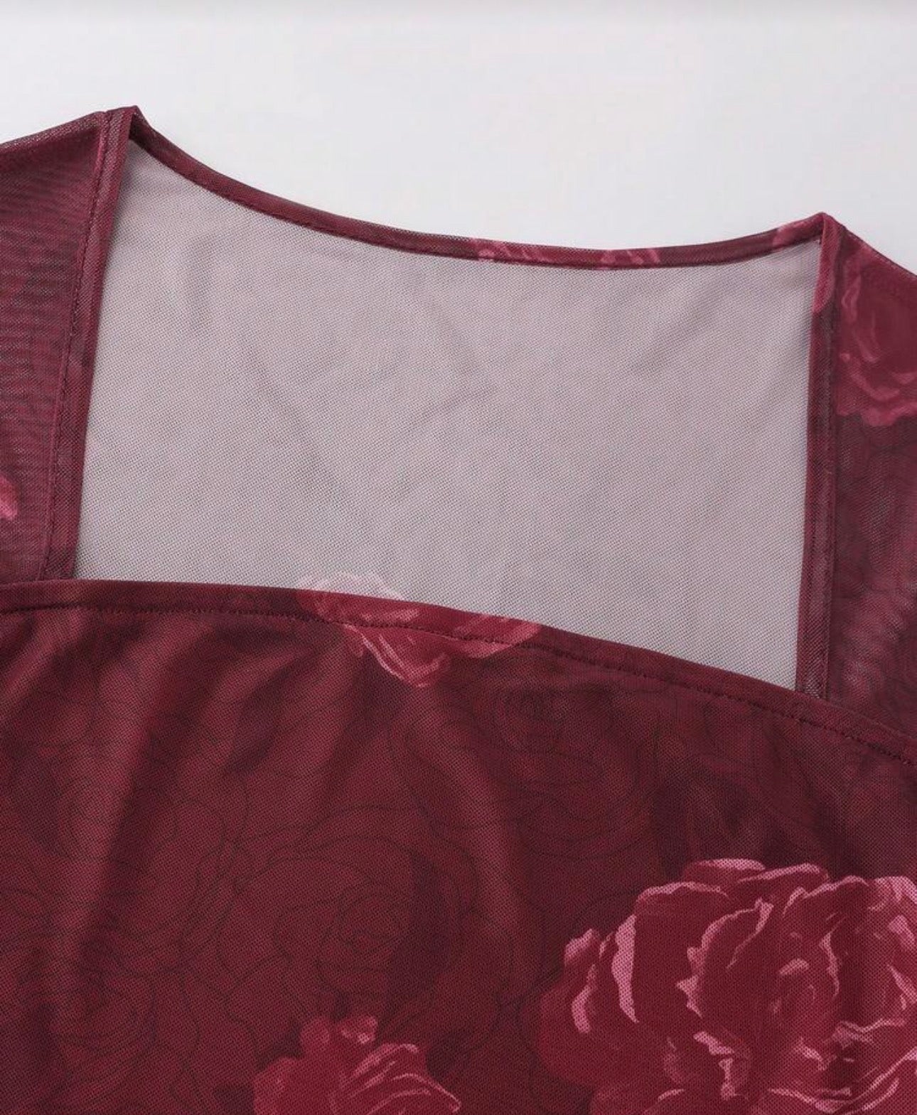 Shein Francila 2Pcs Women rose print Top nad Mermarid Skirt Set