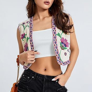 Zara Embrioded Floral Vest