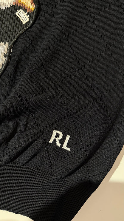 Ralph Lauren Knitted Teddy Polo-Black (Dupe)