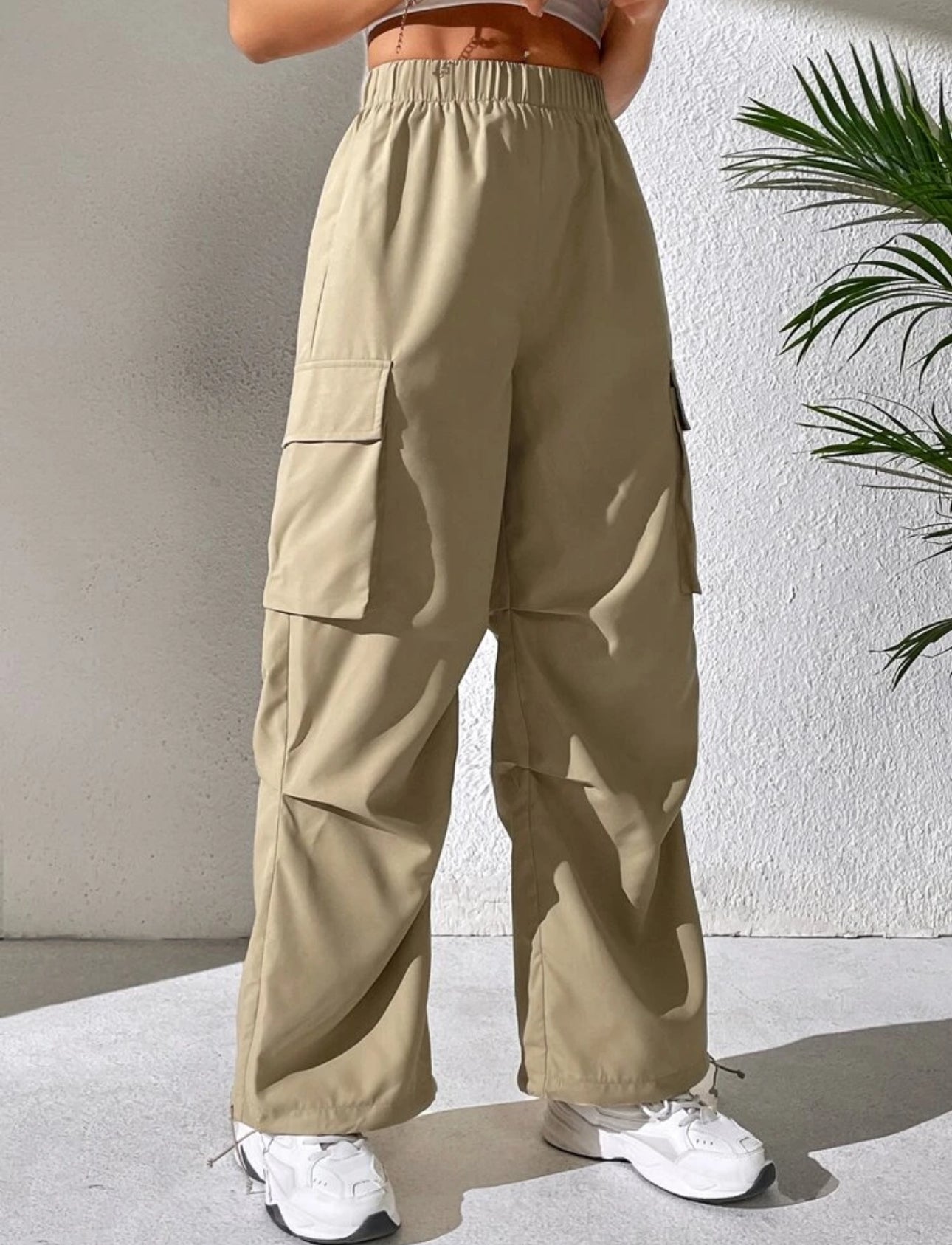 Shein Flap Pocket Side Cargo Pant (khaki)