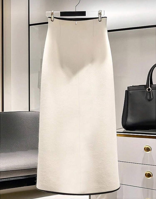 SHEIN Elegant High Waist Wool Skirt