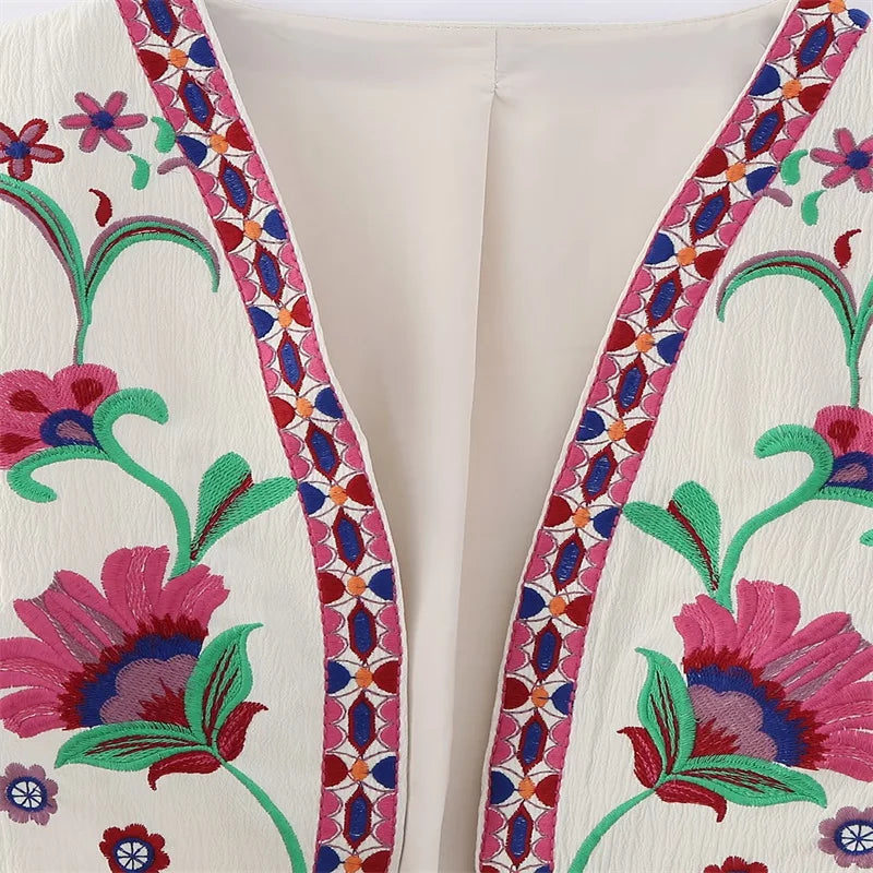 Zara Embrioded Floral Vest