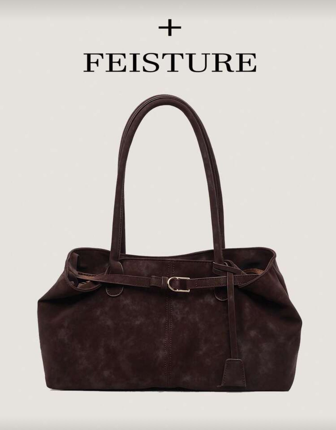 SHEIN Large Capacity Tote Bag with Strap (coffee brown)