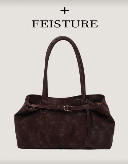 SHEIN Large Capacity Tote Bag with Strap (coffee brown)