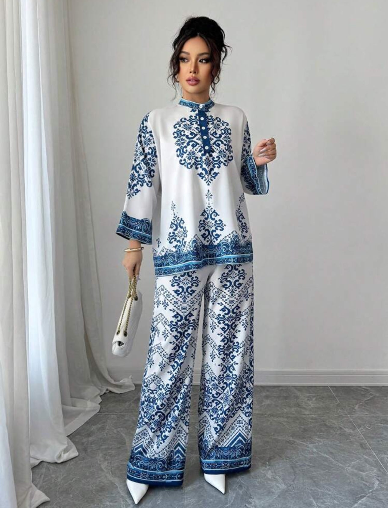 Shein Elenzga Floral Print Co-ord Set