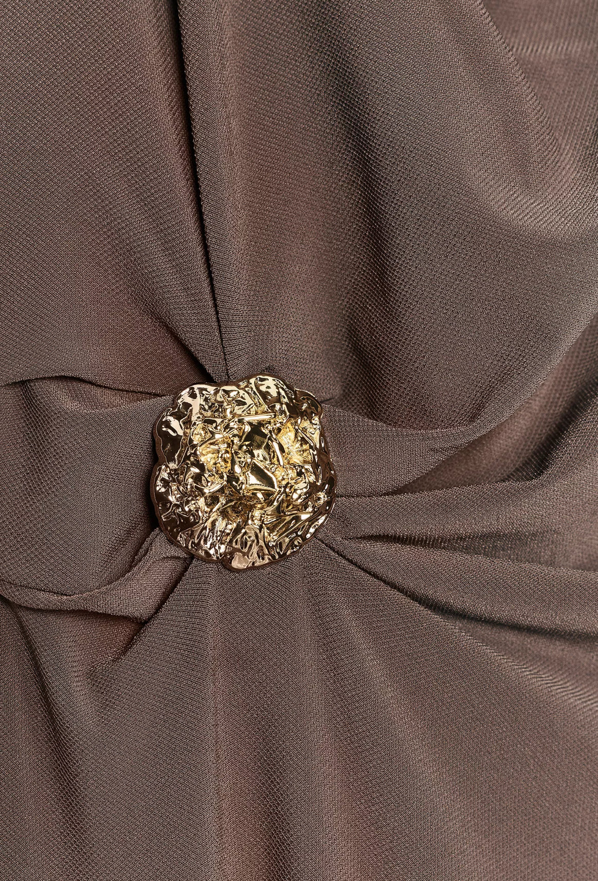 Zara Draped Dress With Hardware Brown