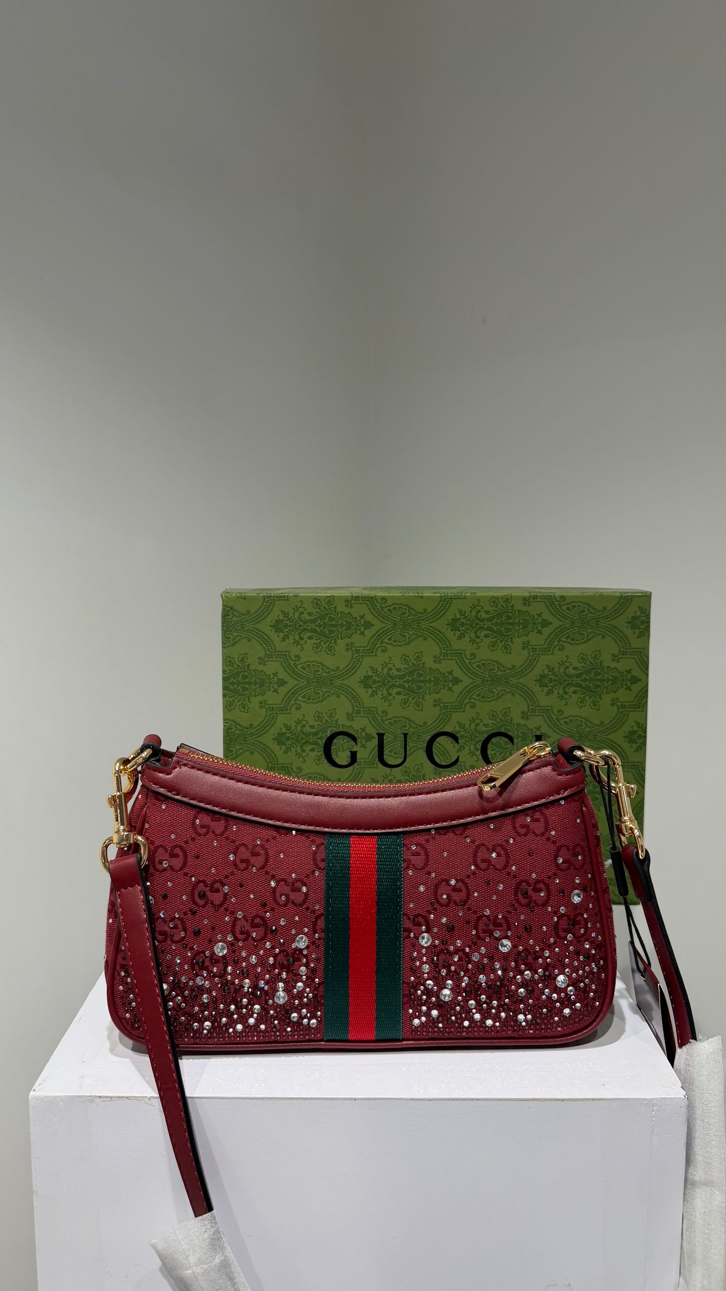 Gucci Ophidia Crystals Soulder Bag