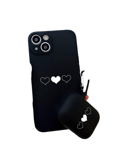 Shein 1pc Heart Pattern Phone Case Compatible With iPhone & 1pc Fros... iPhone 13Pro Max