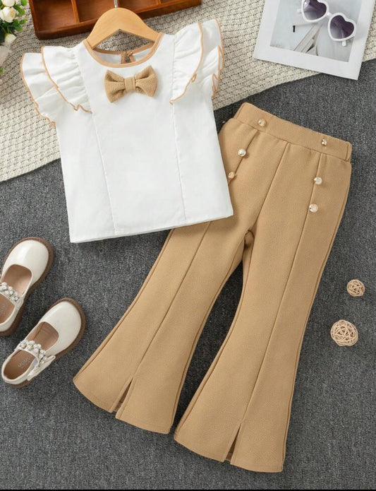 SHEIN Young Girls Two Piece Set Consisting Of Colorblocked Top