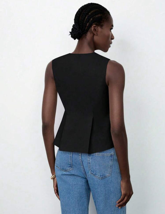 SHEIN Eastflair Solid Color Sleeveless Top