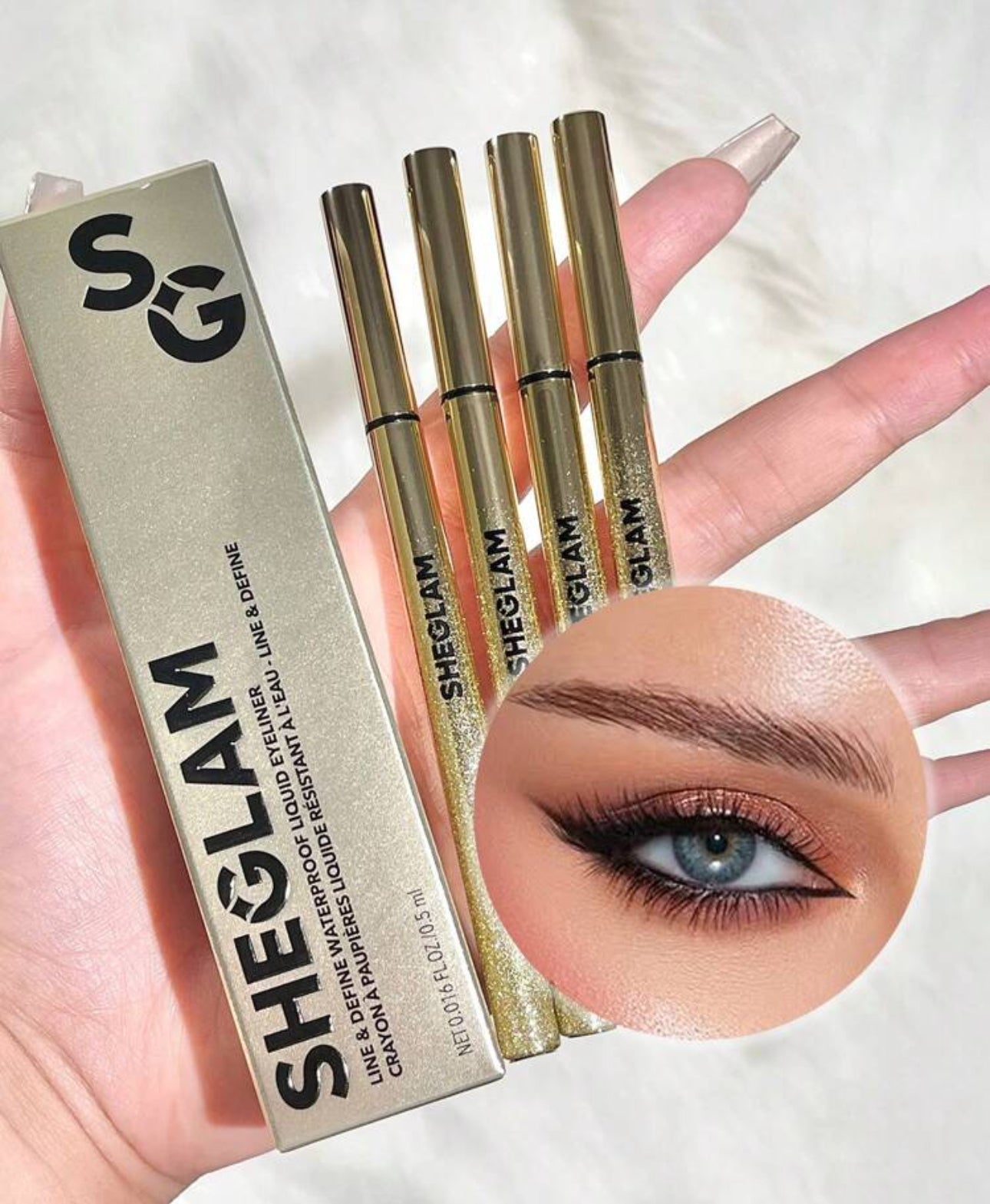 Shegalm Line & Define Waterproof Liquid Eyeliner- Black