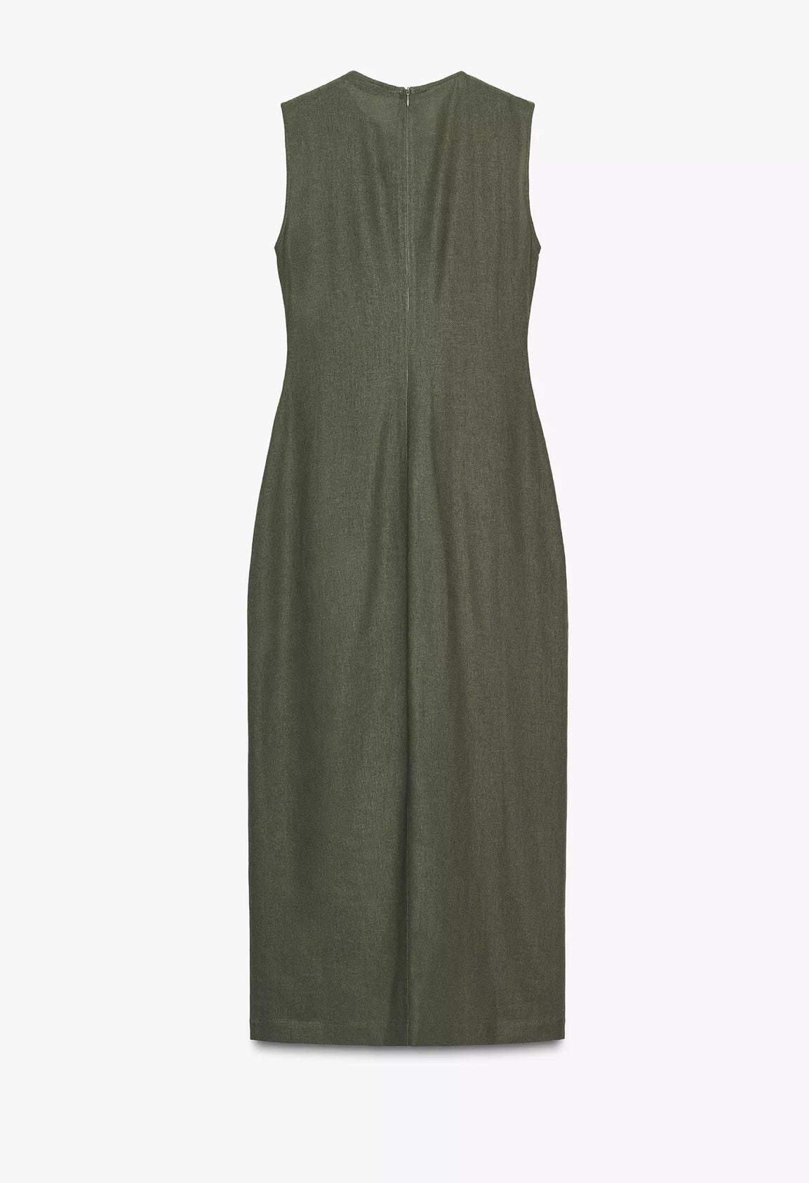 Zara Linen Blend Midi Dress With Belt
