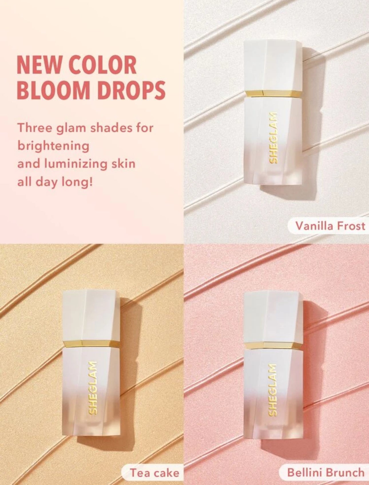 SHEGLAM Glow Bloom Liquid Highlighter-Tea Cake Gel Cream Hi....