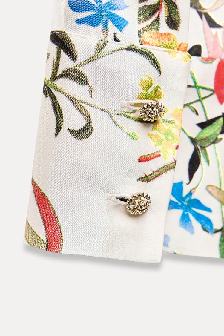 ZARA ZW Collection Printed Puffy With Button Cord Set - Multicolor