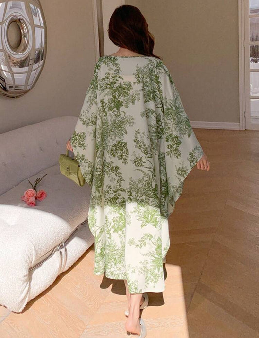 Shein Floral Loose Fit Mid-length Kaftan- Large