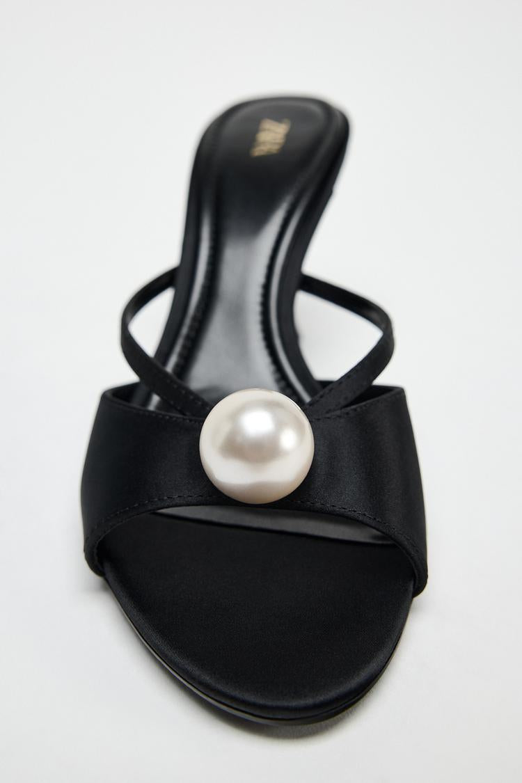 ZARA Pearl Heeled Sandals