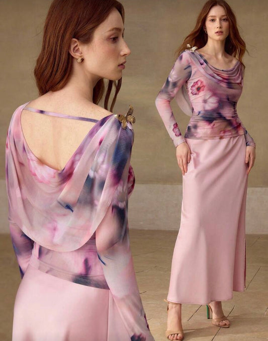 Shein Motf premium Women Knitted Cowl Neck Long Sleeve T shirt