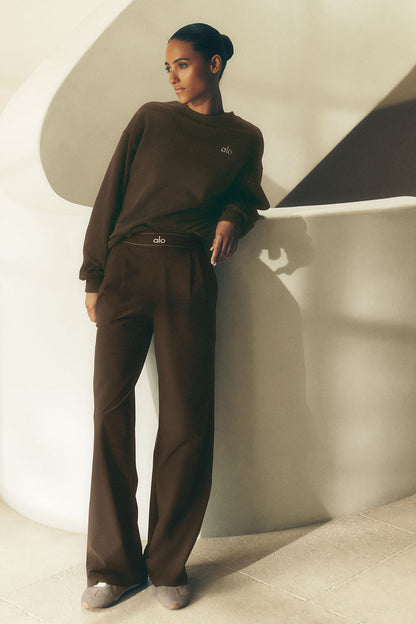 ALO Suit Up Trouser Long-Brown