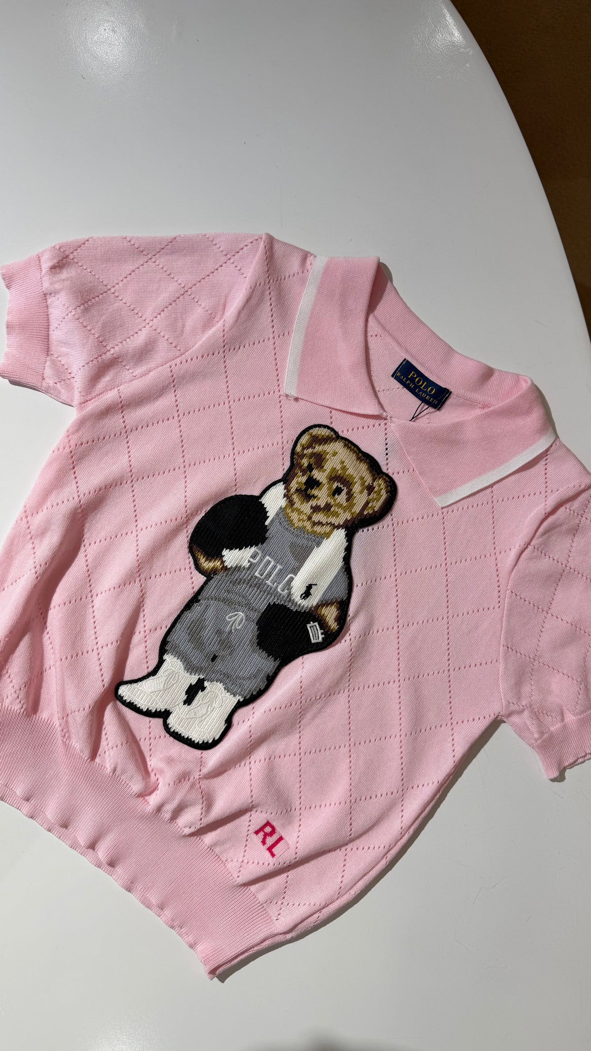 Ralph Lauren Knitted Teddy Polo-Pink (Dupe)