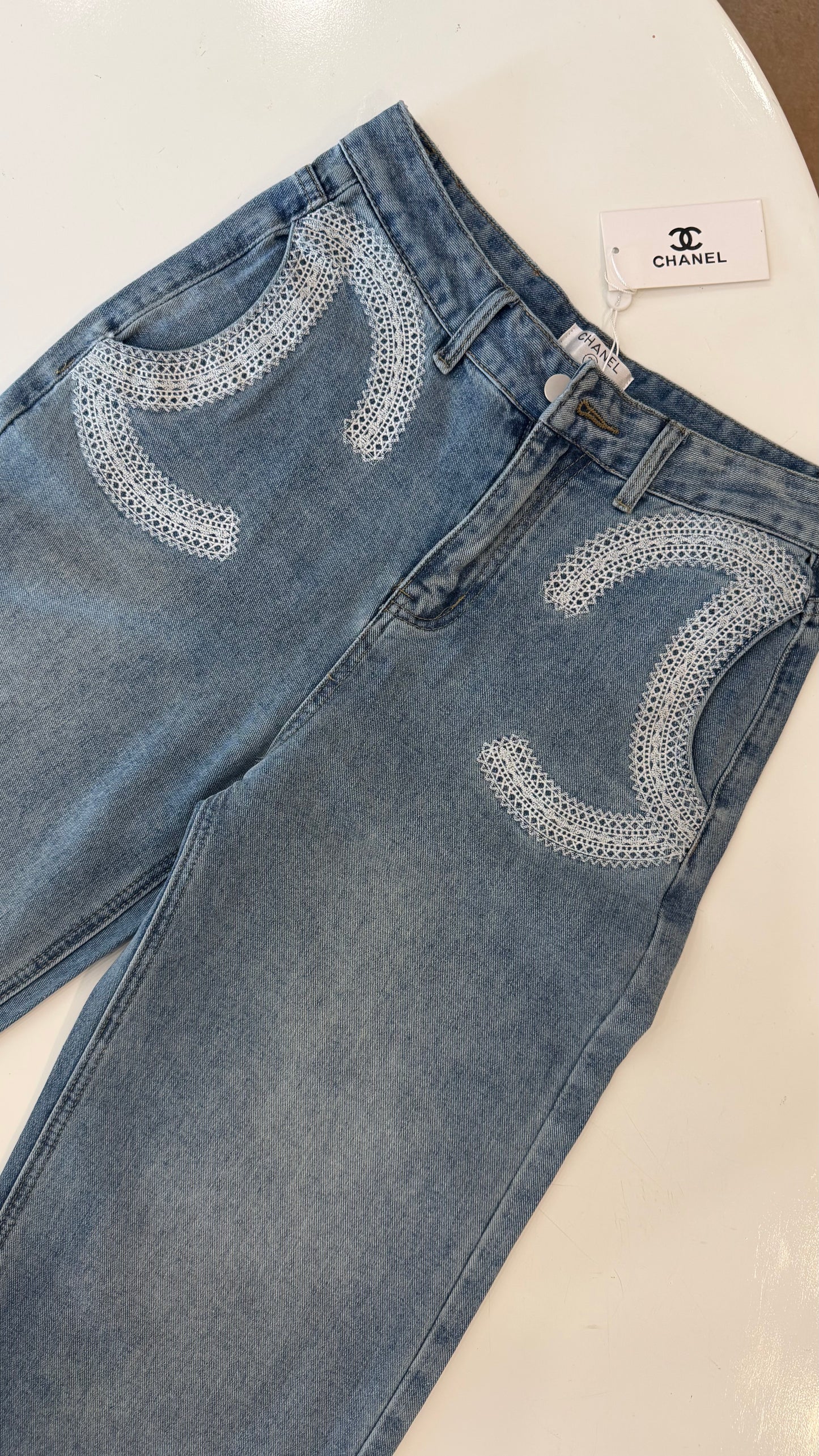Chan-nel Premium Wide leg jeans-Dupe