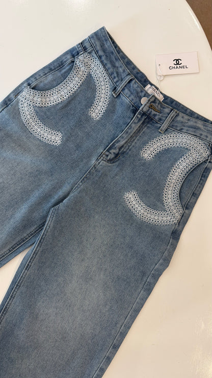 Chan-nel Premium Wide leg jeans-Dupe