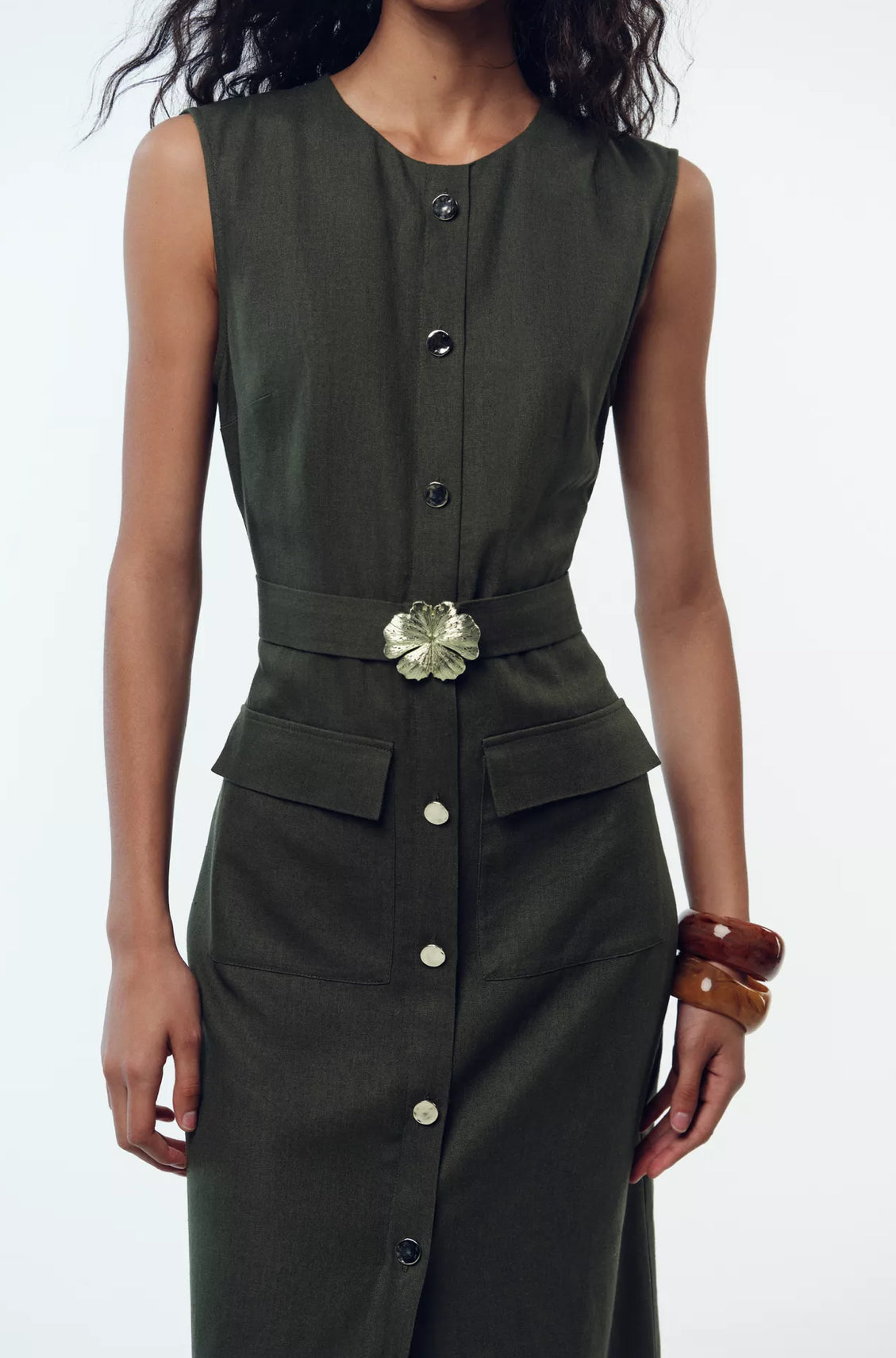 Zara Linen Blend Midi Dress With Belt Heaven Couture Zara Linen Blend Midi Dress With Belt Heaven Couture