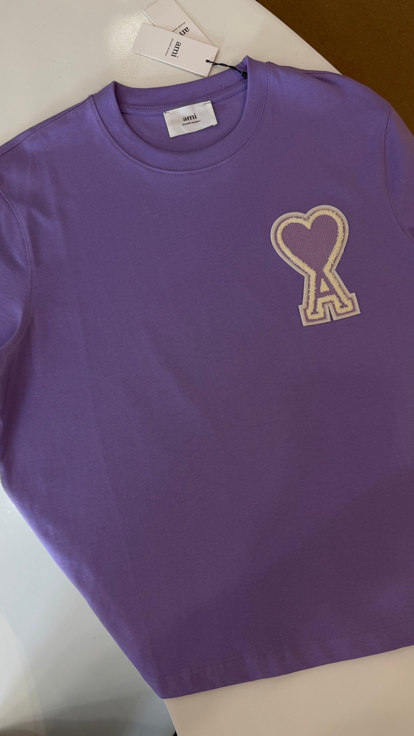 Ami Paris Loose Fit T Shirt-Light Purple